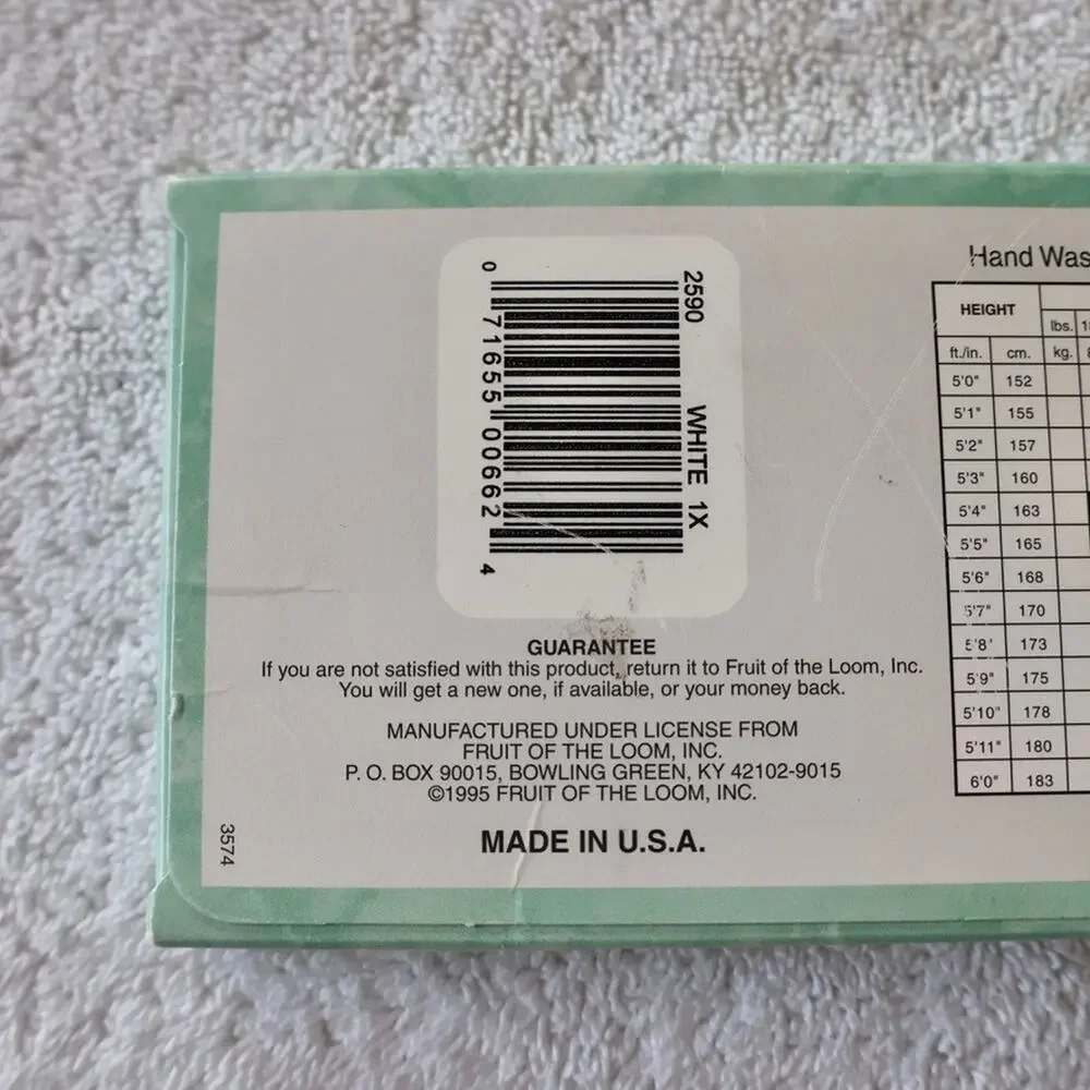 Fruit Of The Loom Pantyhose White Queen 1X Silky Sheer Fit & Feel Lycra